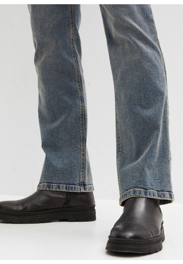 bonprix - Dżinsy ze stretchem Regular Fit Bootcut. Kolor: niebieski