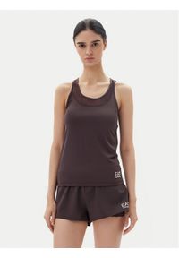 EA7 Emporio Armani Koszulka techniczna 7W000237 AF12509 U6278 Brązowy Regular Fit. Kolor: brązowy. Materiał: syntetyk