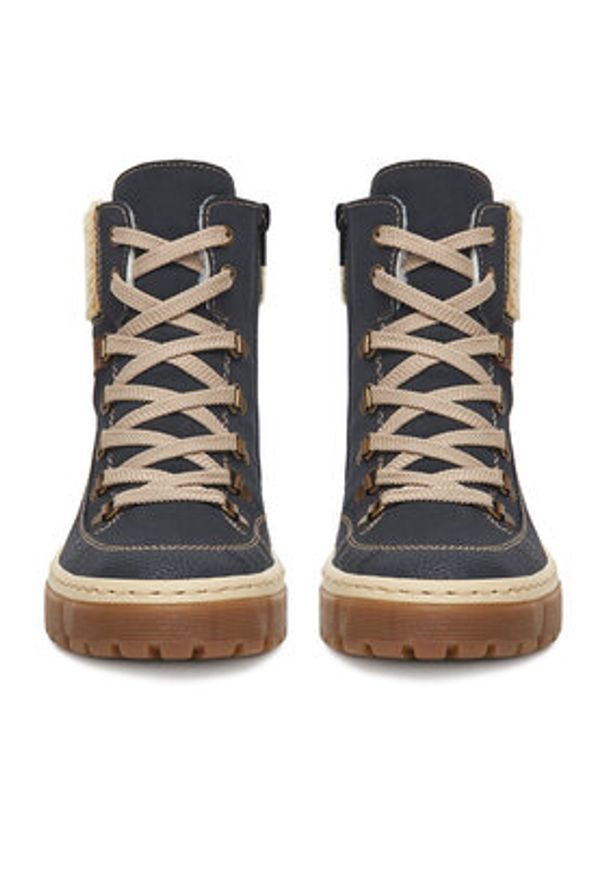 Rieker Trzewiki CEO-X8638-14 Granatowy. Kolor: niebieski. Materiał: syntetyk, materiał