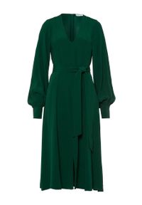 IVY & OAK - Ivy Oak Sukienka Dionne kolor zielony midi rozkloszowana. Kolor: turkusowy. Materiał: materiał. Długość rękawa: długi rękaw. Typ sukienki: rozkloszowane. Długość: midi #2