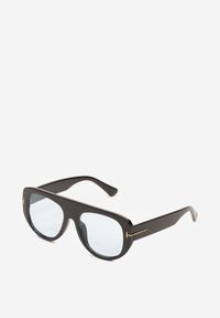Born2be - Czarno-Niebieskie Okulary Przeciwsłoneczne z Filtrem UV i Szeroką Oprawką Frozea. Kolor: czarny