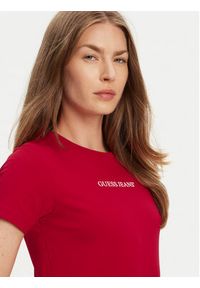 Guess Jeans T-Shirt W4YI01 J1314 Czerwony Slim Fit. Kolor: czerwony. Materiał: bawełna