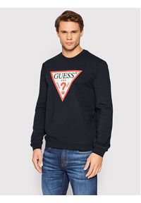 Guess Bluza M2YQ37 K6ZS1 Granatowy Slim Fit. Kolor: niebieski. Materiał: bawełna