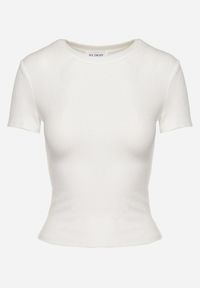 Born2be - Biały Bawełniany T-shirt Elastyczny Lireanne. Kolor: biały. Materiał: bawełna #5