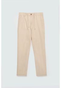 Big-Star - Spodnie męskie lniane perłowe Cabres 103. Kolor: kremowy. Materiał: len. Wzór: haft. Styl: klasyczny #7