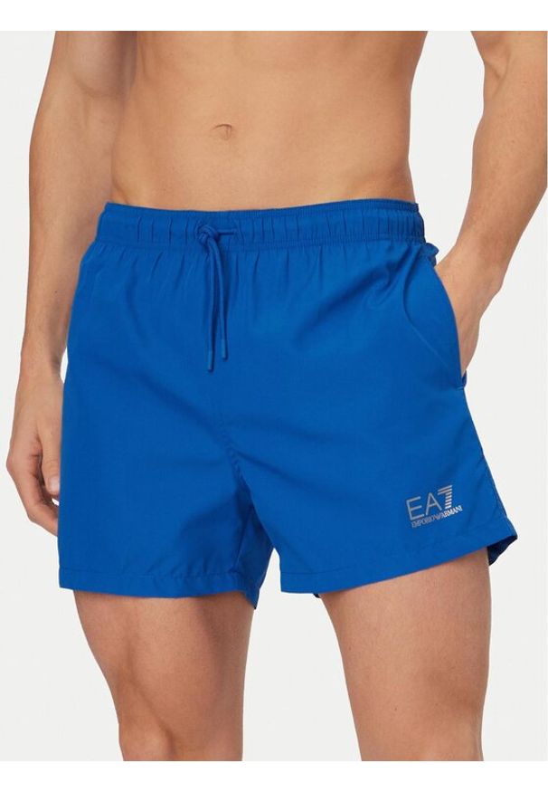EA7 Emporio Armani Szorty kąpielowe 7M001677 AF13019 MB015 Niebieski Regular Fit. Kolor: niebieski. Materiał: syntetyk