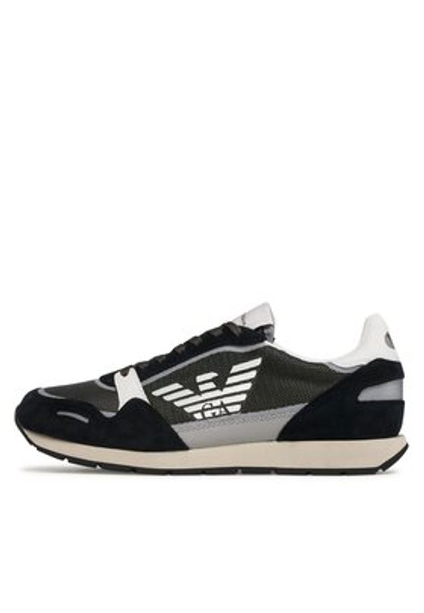 Emporio Armani Sneakersy X4X537 XM678 Q446 Khaki. Kolor: brązowy. Materiał: zamsz, skóra
