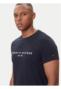 TOMMY HILFIGER - Tommy Hilfiger T-Shirt Core Logo Tee MW0MW11465 Granatowy Slim Fit. Kolor: niebieski. Materiał: bawełna