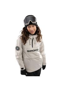 SIROKO - Kurtka snowboardowa damska W6-W Eriz. Kolor: beżowy. Sezon: zima. Sport: snowboard #1