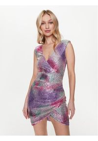 Rinascimento Sukienka koktajlowa CFC0112893003 Kolorowy Slim Fit. Materiał: syntetyk. Wzór: kolorowy. Styl: wizytowy