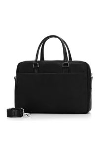Wittchen - Męska torba na laptopa 17” z błyszczącym suwakiem czarna. Kolor: czarny. Materiał: poliester #3