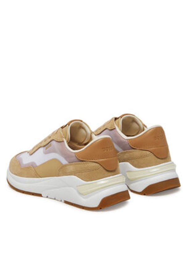 BOSS Sneakersy Skylar Runn 50541617 Beżowy. Kolor: beżowy. Materiał: zamsz, skóra