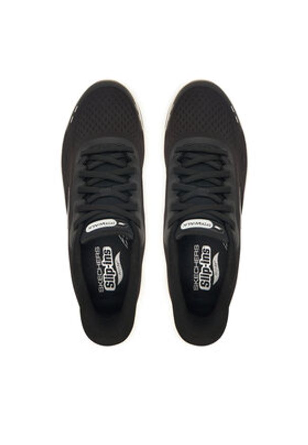 skechers - Skechers Sneakersy Go Walk Arch Fit N-Joy 217075 BKW Czarny. Kolor: czarny. Materiał: materiał