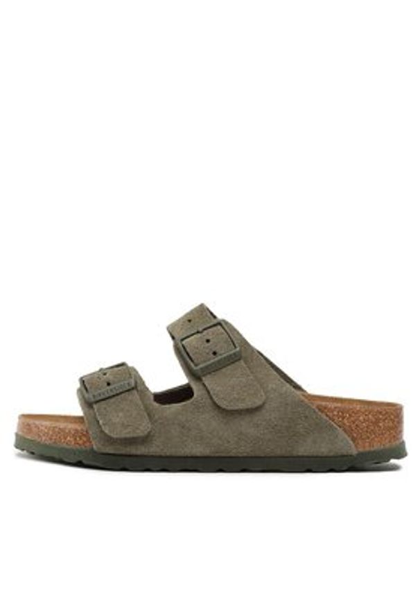 Birkenstock Sandały Arizona 1025720 Zielony. Kolor: zielony. Materiał: welur, skóra