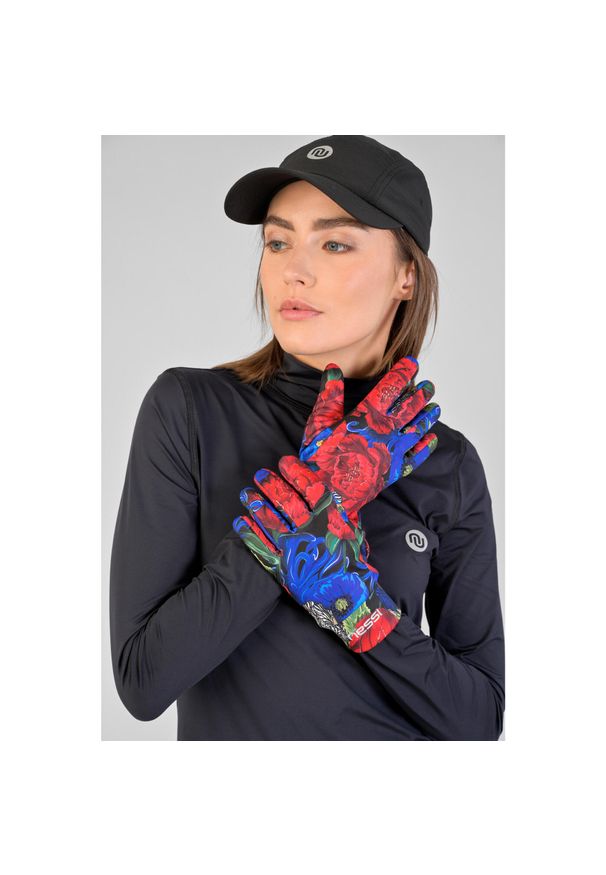 NESSI SPORTSWEAR - Rękawiczki termoaktywne do biegania Unisex Nessi Sportswear Pro. Kolor: czerwony. Sport: bieganie