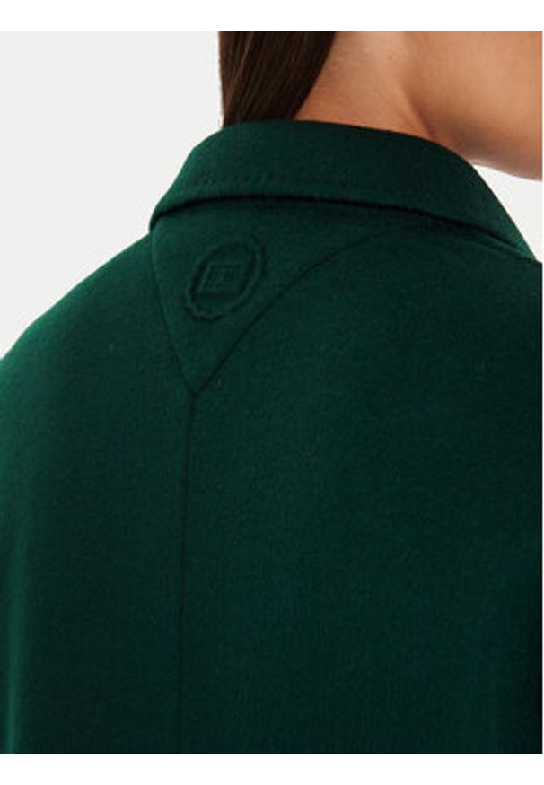 TOMMY HILFIGER - Tommy Hilfiger Płaszcz wełniany WW0WW42621 Zielony Regular Fit. Kolor: zielony. Materiał: syntetyk