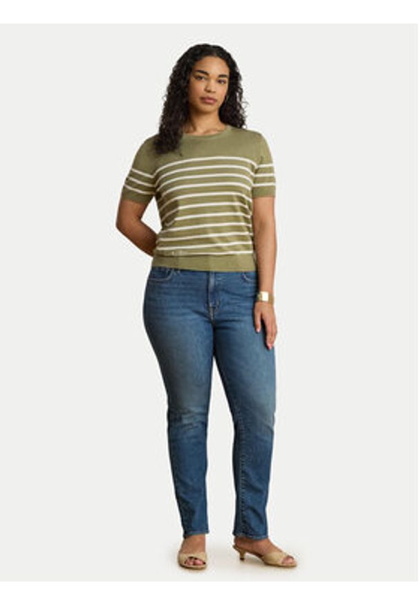 Lauren Ralph Lauren - LAUREN RALPH LAUREN T-Shirt Eyelah 200P13973001 Zielony Regular Fit. Kolor: zielony. Materiał: syntetyk