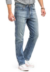 Wrangler - WRANGLER TEXAS MĘSKIE SPODNIE JEANSOWE AUTH INDIG W1215915Q. Okazja: na spotkanie biznesowe. Styl: elegancki, biznesowy