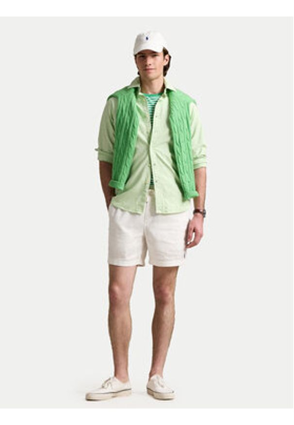 Polo Ralph Lauren Koszula 710968913006 Zielony Custom Fit. Typ kołnierza: polo. Kolor: zielony. Materiał: bawełna