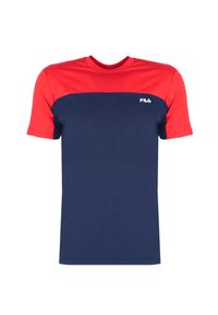 Fila T-Shirt "Tee" | FAM0325 | Mężczyzna | Czerwony, Granatowy. Okazja: na co dzień. Kolor: wielokolorowy, czerwony, niebieski. Materiał: bawełna. Styl: casual #4