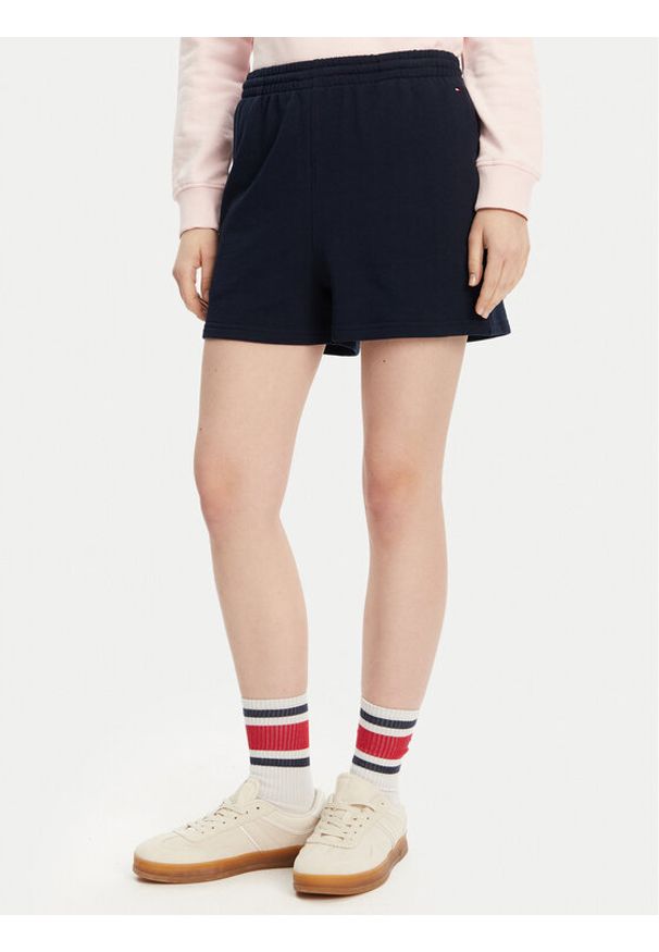 TOMMY HILFIGER - Tommy Hilfiger Szorty sportowe UW0UW05800 Granatowy Regular Fit. Kolor: niebieski. Materiał: bawełna