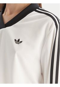 Adidas - adidas Bluzka adicolor Football Jacquard JV9740 Biały Loose Fit. Kolor: biały. Materiał: syntetyk