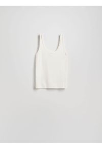 Reserved - Top z lyocellu - biały. Kolor: biały. Materiał: włókno #1