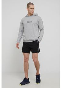 Calvin Klein Underwear bluza męska kolor szary z kapturem z aplikacją. Typ kołnierza: kaptur. Kolor: szary. Materiał: dzianina, poliester. Wzór: aplikacja