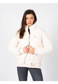 Fila Kurtka "Corleone" | FAW0232 | Kobieta | Ecru. Okazja: na co dzień. Typ kołnierza: kołnierzyk stójkowy. Materiał: poliester, elastan, bawełna. Długość: krótkie. Sezon: lato. Styl: casual #5
