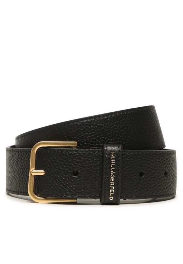 Karl Lagerfeld - Pasek Damski KARL LAGERFELD. Kolor: czarny. Materiał: skóra