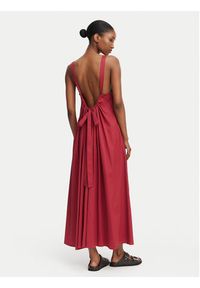 Max Mara Beachwear Sukienka codzienna 2616221039650 Czerwony Regular Fit. Okazja: na co dzień. Kolor: czerwony. Materiał: bawełna. Typ sukienki: proste. Styl: casual #3