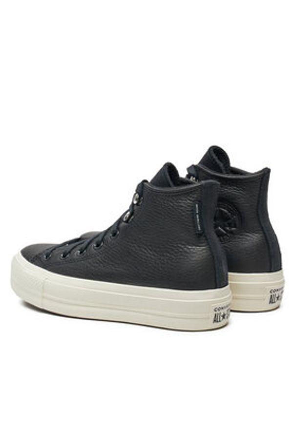 Converse Trampki Chuck Taylor All Star Lift Platform Water Repellent Leather A08312C Czarny. Kolor: czarny. Materiał: skóra. Obcas: na platformie