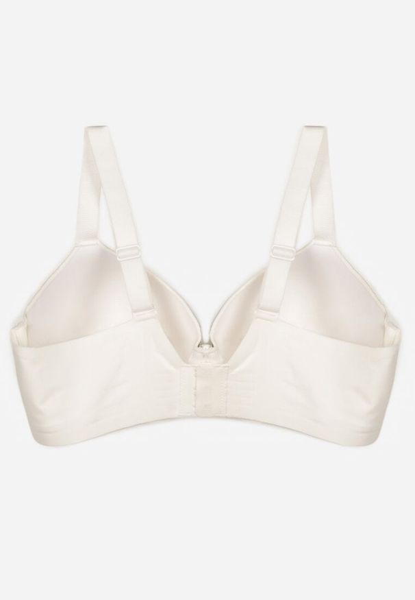 Born2be - Biały Gładki Biustonosz Klasyczny Idahlina. Kolor: biały. Wzór: gładki