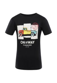 BANAX - T-shirt Dziecięcy Nax Loreto - Wygoda i Styl. Kolor: fioletowy. Materiał: elastan, bawełna. Wzór: kolorowy