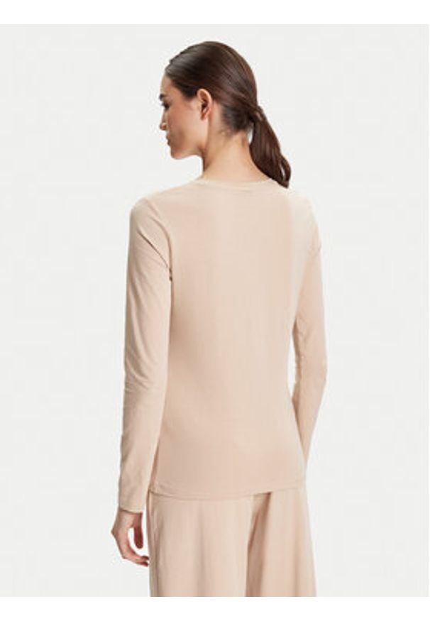 EA7 Emporio Armani Bluzka 7W000456 AF10373 U1046 Beżowy Slim Fit. Kolor: beżowy. Materiał: bawełna