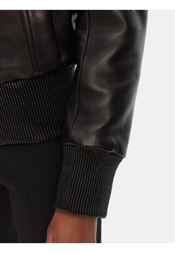 Balmain Kurtka skórzana DF0TH275LC62 Czarny Regular Fit. Kolor: czarny. Materiał: skóra