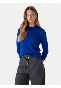 Calvin Klein Sweter LV044D370G Niebieski Regular Fit. Kolor: niebieski. Materiał: syntetyk