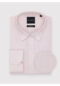 Pako Lorente - PAKO LORENTE - Lniana koszula męska w kolorze różowym. Okazja: na co dzień. Kolor: niebieski, różowy, zielony. Materiał: len. Długość rękawa: długi rękaw. Długość: długie. Wzór: gładki. Sezon: lato. Styl: casual #1