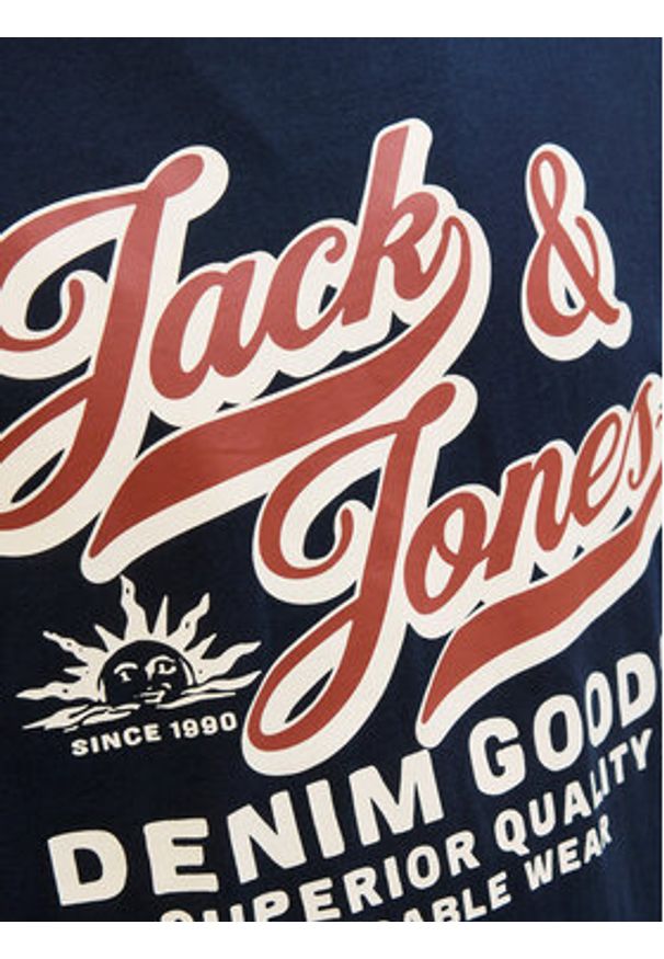 Jack & Jones T-Shirt Logo 12279535 Granatowy Standard Fit. Kolor: niebieski. Materiał: bawełna