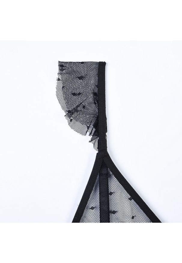 Intica - Komplet z transparentnym body na wieczorne wyjścia Treacy. Kolor: czarny. Materiał: materiał