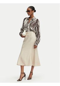 Guess Spódnica midi W6GD69 W2092 Beżowy jasny Regular Fit. Kolor: beżowy. Materiał: len #4