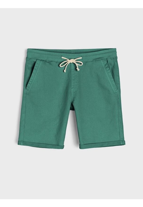 Sinsay - Szorty jeansowe - zielony. Kolor: zielony. Materiał: jeans
