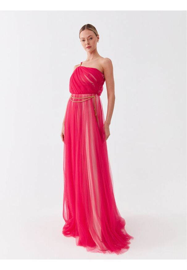 Elisabetta Franchi Sukienka wieczorowa AB-463-32E2-V780 Różowy Regular Fit. Kolor: różowy. Materiał: syntetyk. Styl: wizytowy