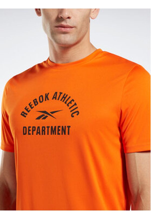 Reebok T-Shirt Training Graphic IC7665 Pomarańczowy Active Fit. Kolor: pomarańczowy. Materiał: syntetyk