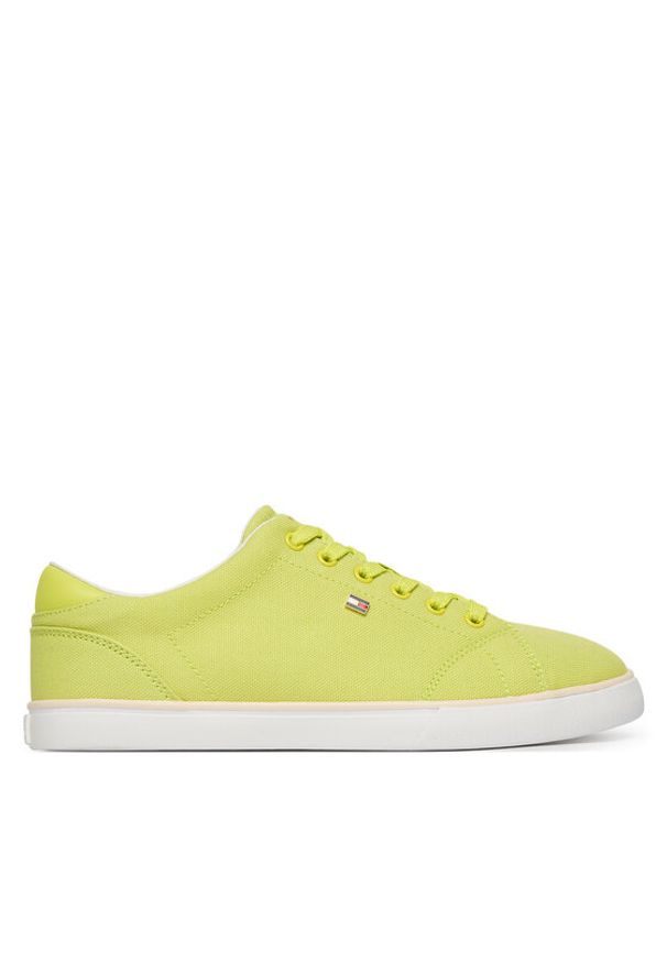 TOMMY HILFIGER - Tommy Hilfiger Tenisówki Th Low Profile Vulc Canvas FW0FW09102 Żółty. Kolor: żółty. Materiał: materiał