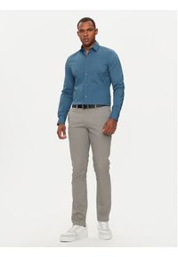 Sisley Koszula 5CNX5QL19 Niebieski Slim Fit. Kolor: niebieski. Materiał: bawełna