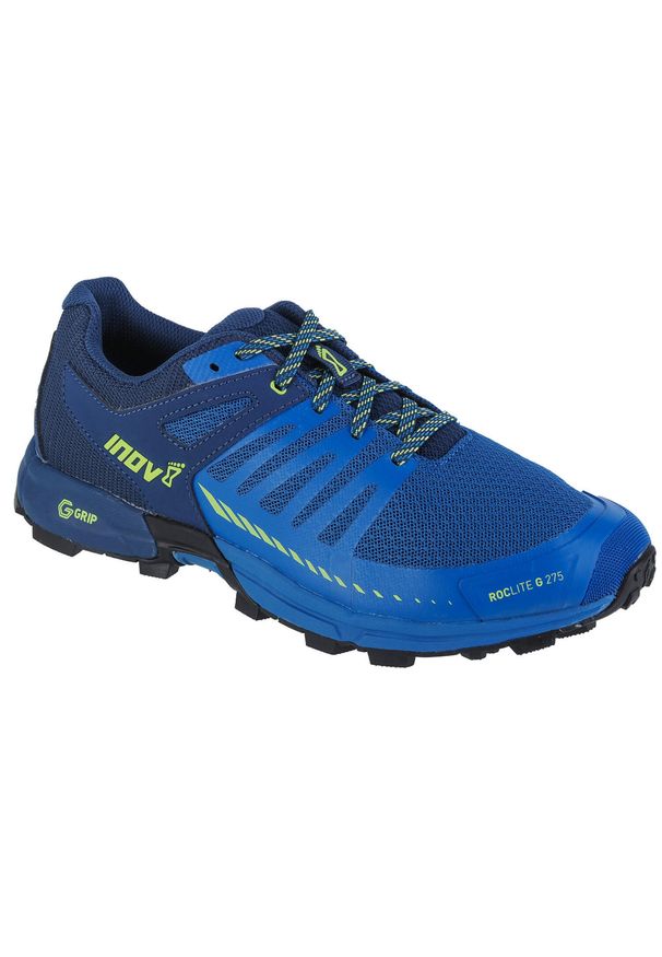 Buty do biegania męskie, Inov-8 Roclite G 275 V2. Kolor: niebieski. Materiał: syntetyk, materiał, guma. Sport: bieganie