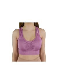 Gym Hero - Biustonosz sportowy damski GymHero Miami Cute Bra. Kolor: fioletowy. Materiał: poliamid, elastan