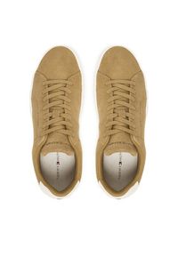 TOMMY HILFIGER - Tommy Hilfiger Sneakersy Th Court Core Suede FM0FM05716 Brązowy. Kolor: brązowy. Materiał: skóra, zamsz #3
