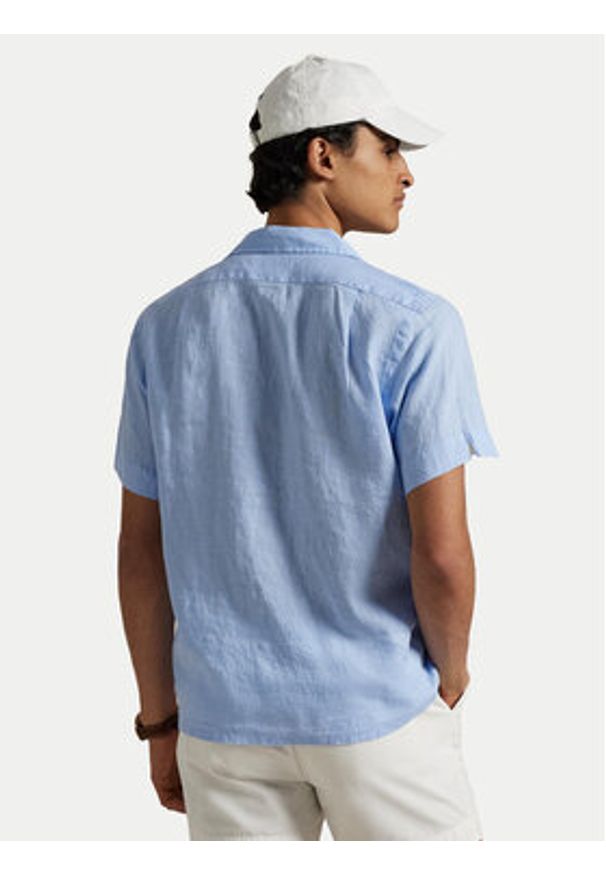 Polo Ralph Lauren Koszula 710966421005 Błękitny Classic Fit. Typ kołnierza: polo. Kolor: niebieski. Materiał: len